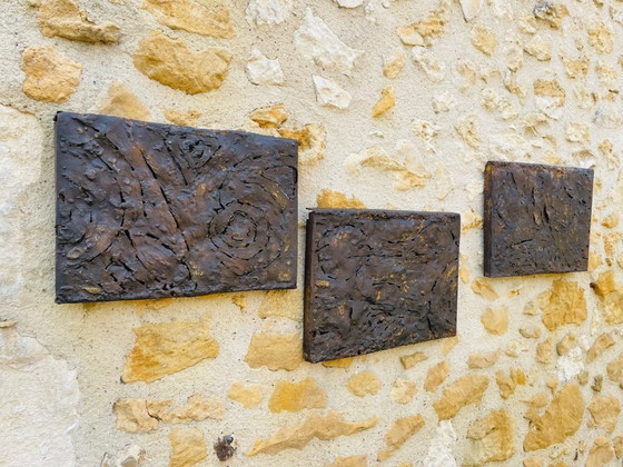 Image 1 of Sculture murali brutaliste americane di metà secolo di Irv Bramberg, anni '60, set di 3