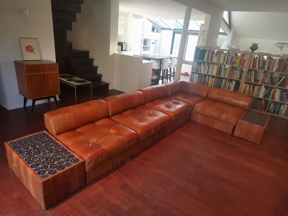 Image 1 of DE SEDE DS 88 modular sofa in cognac patchwork leather