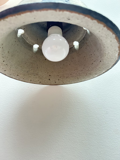 1970s Axella Danish brutalist ceramic stoneware pendant