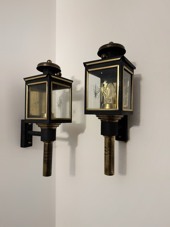 Applique Lanterne Maison Arlus Anni '70 – Brass, Metal (photo 7 of 15)