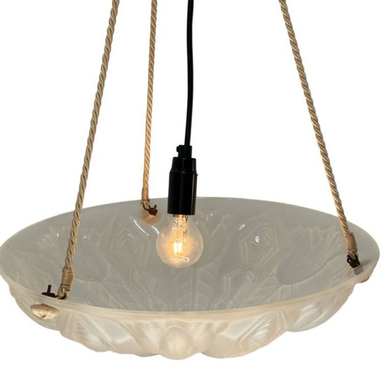 Image 1 of Art Deco - Ceiling fixture - France - In the style of Degue - Matt glass