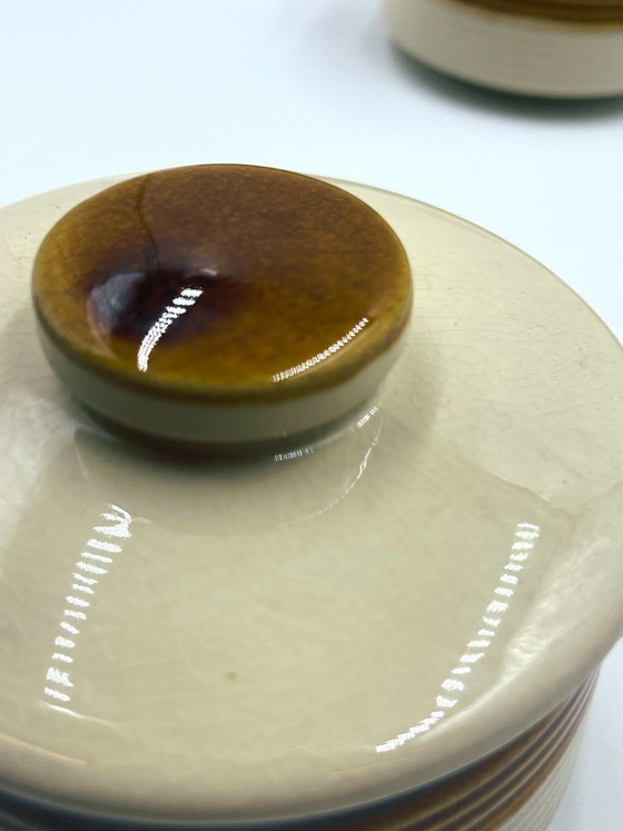 Set di 8 ramequin con coperchio in gres giapponese, Accessori da tavola, Ceramica, Crema, Vintage (foto 10 di 15)