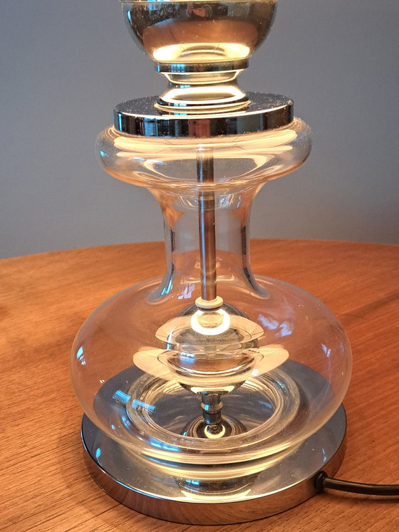 Image 1 of Lampada da tavolo di design Richard Essig – anni '70 – Vetro e cromo – 62 cm