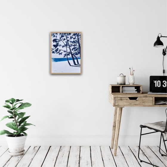 Image 1 of Oost-Indische inkt op wit fabriano papier 300g Onderwerp: Cap Coz Formaat 40x30 cm.