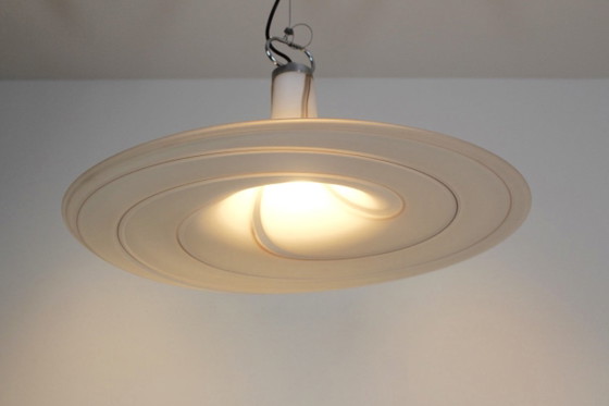 Vetri Murano Wirbelglas Pendelleuchte, Pendelleuchten, Chrom, Italian Design (Foto 9 von 11)