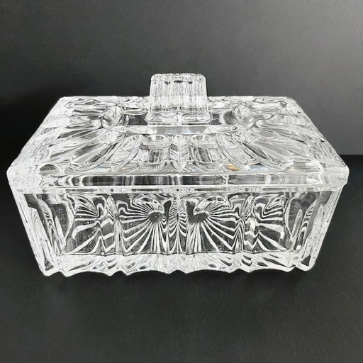 Antique French jewelry box cut crystal cigarette case 1900's