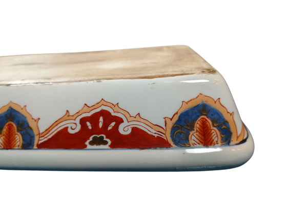 Image 1 of Japanische Imari Porzellanplatte – Handbemalt mit Golddekor – Arita Stil | Japanese Imari Porcelain Plate Hand Painted Gold