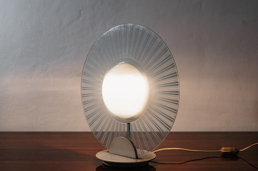 Vintage 1980s Postmodern Glass Design Lamp