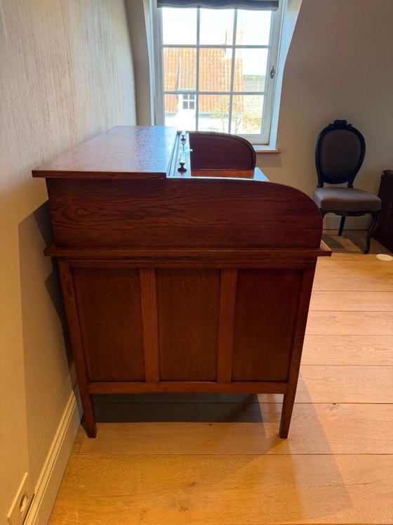 Image 1 of American roller shutter desk, oak, 20th century