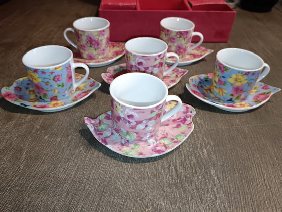 Image 1 of Set van 6 kopjes met schotels