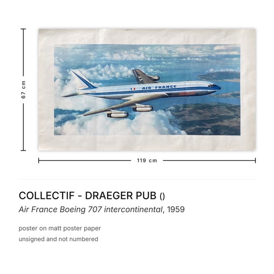 Image 1 of COLLECTIF - DRAEGER PUB Air France Boeing 707 Interkontinentalplakat 1959