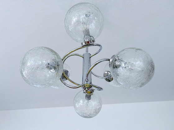 Image 1 of Lampadario vintage in vetro a bolle in stile spaziale