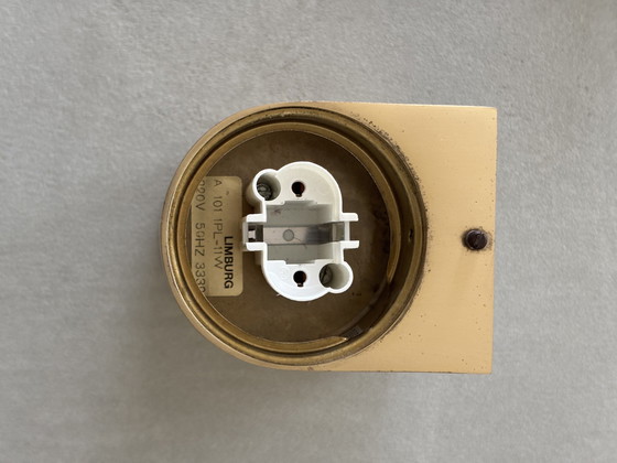 Image 1 of Set di 2 lampade da parete - Vetro opalino e ottone - Limburgo, Germania, anni '70