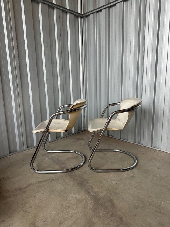 Image 1 of Willy Rizzo leren set stoelen