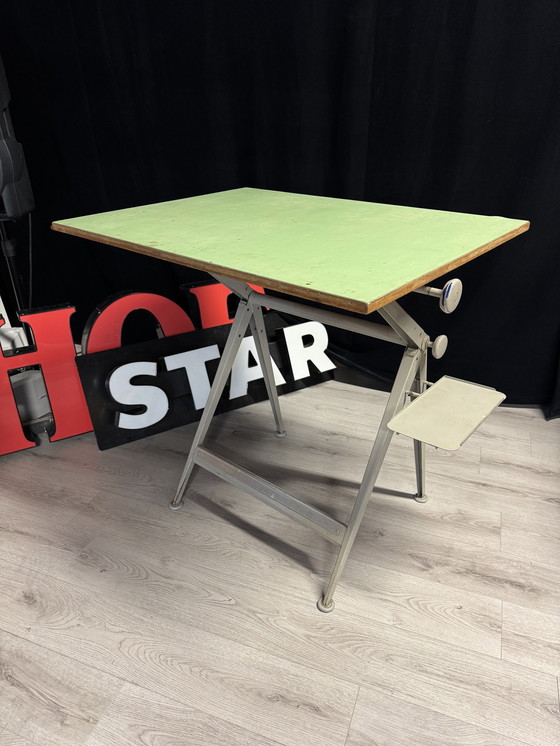 Image 1 of Industrial vintage Ahrend Circle Kramer retro Drafting Table