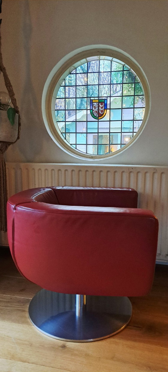 Image 1 of Koinor Design swivel armchair Pearl leather bordeaux-red (2 pcs)