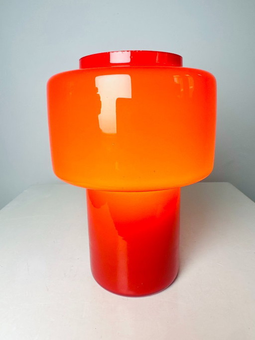 Modell 120 zylindrische Glas-Tischlampe von Uno & Östen Kristiansson für Luxus, Schweden, 1970er