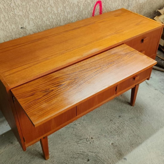Vintage Scandinavian teak Sideboard with desk shelf, 1960s – Wood (photo 2 of 6)
