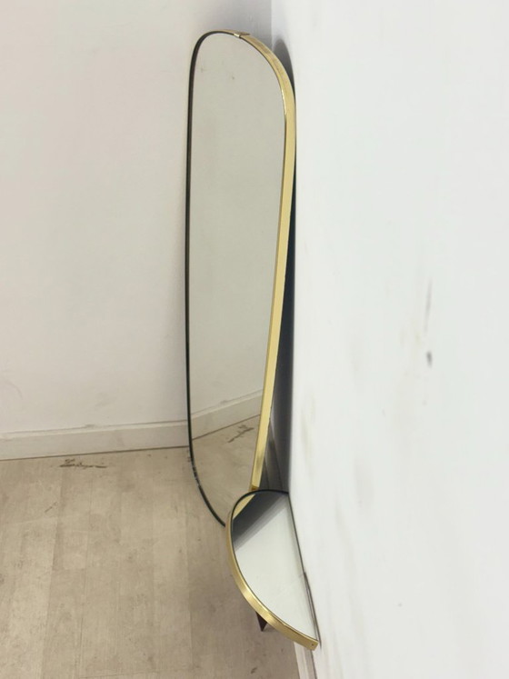 Image 1 of Espejo Johansen Copenhagen con consola / Espejo de pared de mediados de siglo / Diseño danés de los años 60