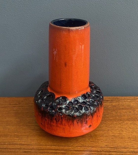 Image 1 of Orange Fat Lava vase by C.J Kreutz model 219 1960s 