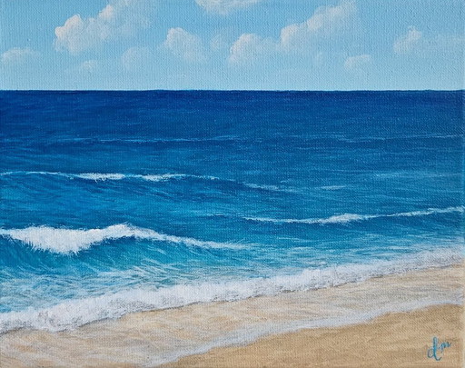 Original handmade acrylic sea painting