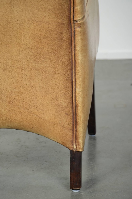 Image 1 of Luxe rundleren eetkamer/ bijzet/ bureaustoel in een mooie lichte kleur met een comfortabele zit en een hoge rug