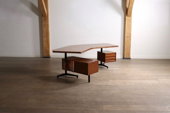 Escritorio Boomerang Osvaldo Borsani T96 para Tecno, Italia, 1956 – Wood (photo 10 of 16)