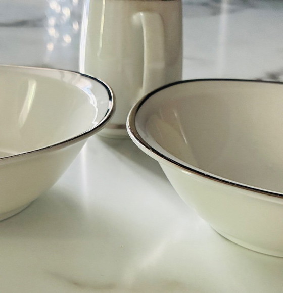 Image 1 of Small milk jug and porcelain cups, Schirnding Bavaria