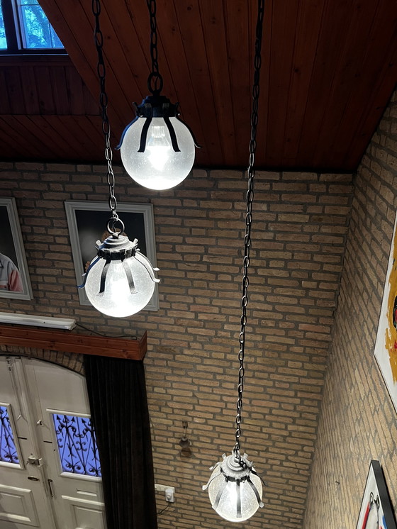 Image 1 of 2 set di lampade da sospensione, bolle, aan ketting 