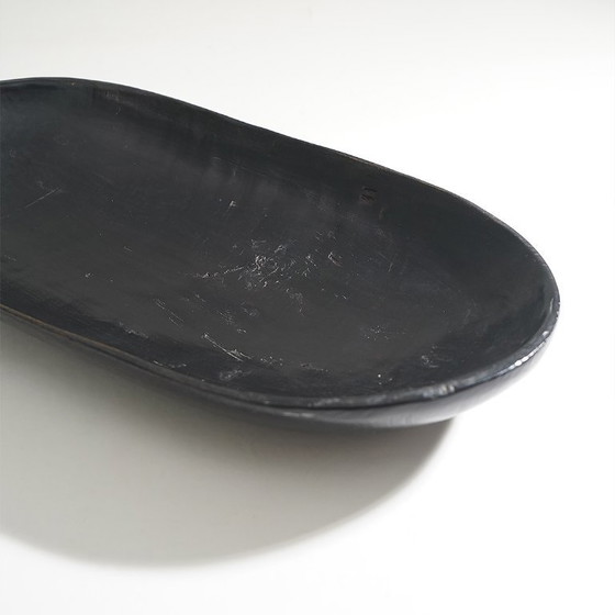 Image 1 of Ciotola in legno nero dalla forma organica, anni '60