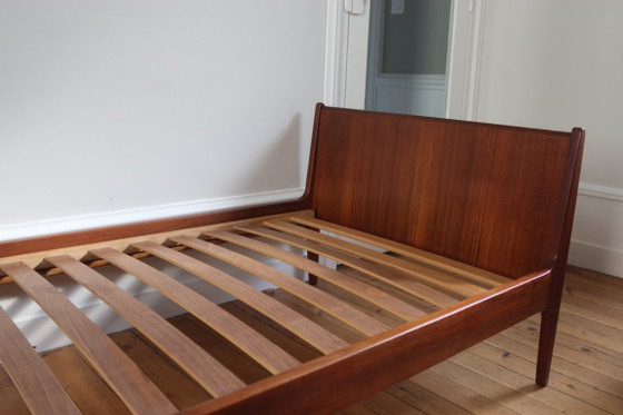 Letto scandinavo vintage in vimini e teak, Danimarca 1960 – Roche Bobois, Letti singoli, Legno (photo 2 of 7)