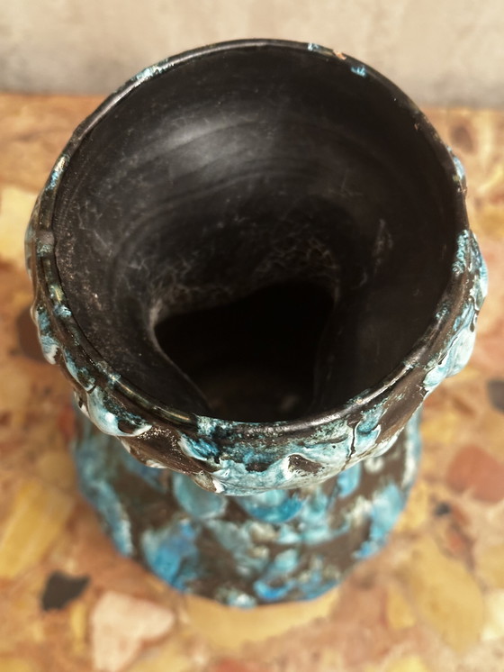 Image 1 of Vaso Fat Lava Blue - Atelier du Cyclope Annecy - anni '60 -'70