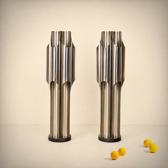 MAISON CHARLES, Orgue Table lamps, France, Circa 1970 – Metal, polished steel (photo 3 of 10)