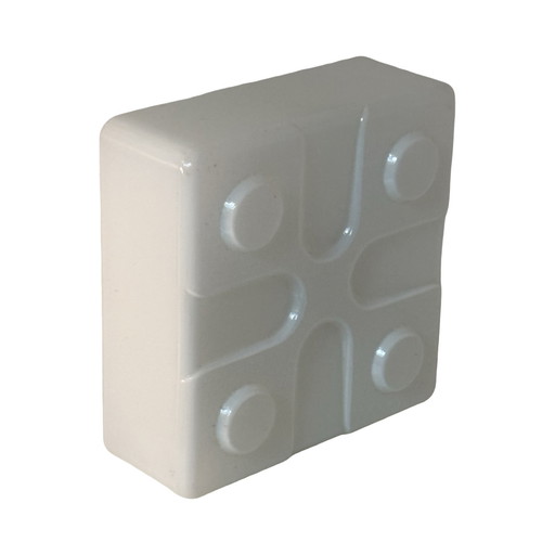 Art deco (stijl) - Plafond- of wandlamp met opaalglas en metalen voet - ca. 1960, Tsjechoslowakije