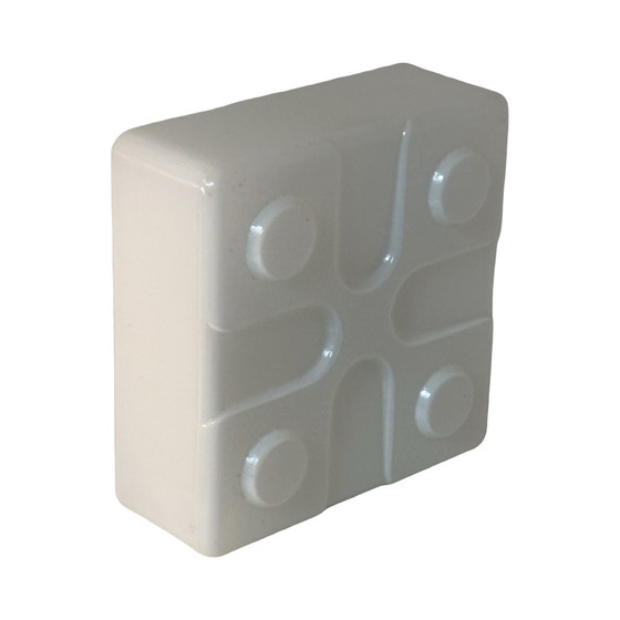 Image 1 of Art deco (stijl) - Plafond- of wandlamp met opaalglas en metalen voet - ca. 1960, Tsjechoslowakije