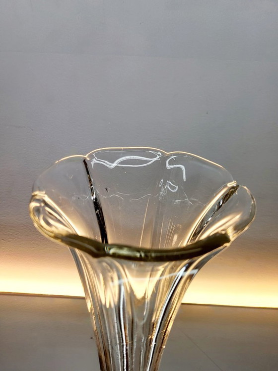 Image 1 of Val Saint Lambert Art deco Vase, Luxval Serie Modell Américain L, transparente Farbe, Belgien