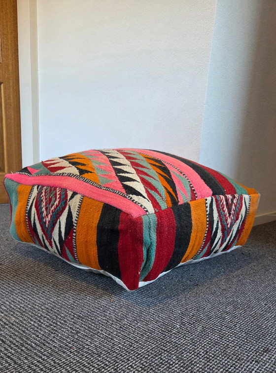 Image 1 of Pouf colorato, cuscino di seduta vintage giocoso