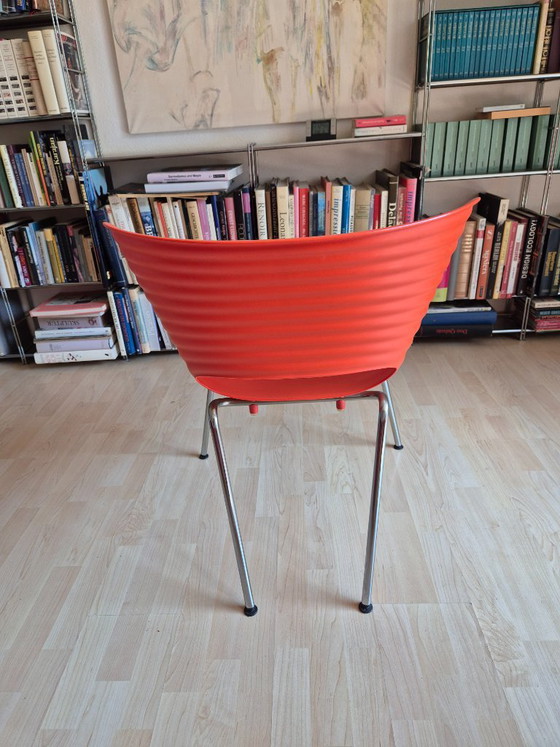 4× Vitra Tom Vac Chair red – Ron Arad – Dining chairs, Plastic, Chrome (photo 3 of 6)