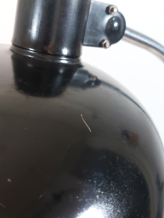 Image 1 of Seltene schwarze verchromte Bauhaus Schreibtischlampe Tischleuchte