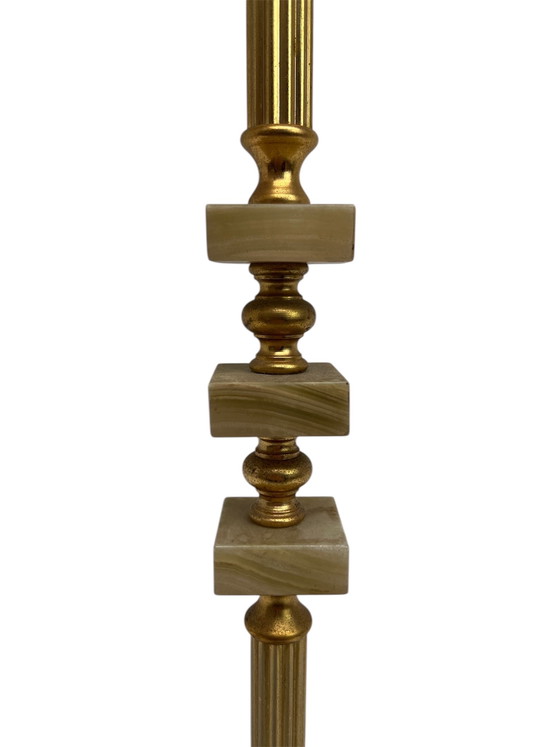 Image 1 of Klassischer Aschenbecher auf Onyxständer – im Hollywood-Regency-Stil