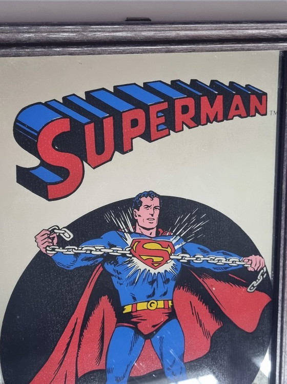 Image 1 of Superman Comic Spiegel 1975 Retro – Original DC Comics Bar Mirror / Werbespiegel