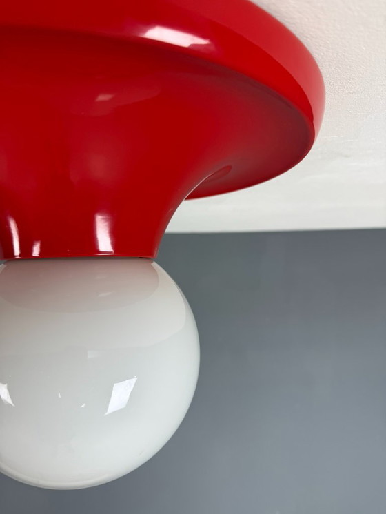 Image 1 of Lampada da parete o soffitto "Light Ball" in metallo rosso Castiglioni per Flos, Italia anni '70