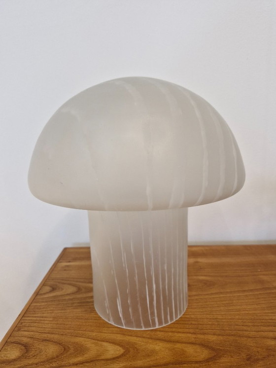 Image 1 of Vintage mushroom table lamp marbled glass