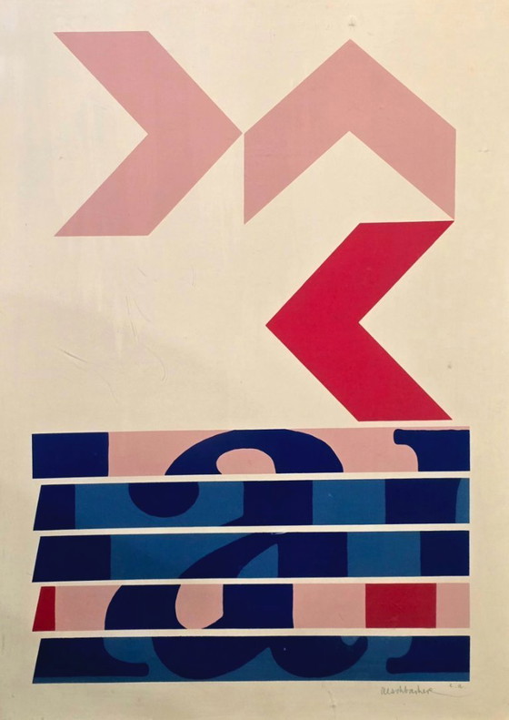 Image 1 of Arthur Aeschbacher (1923–2020) - Litografía original, prueba de artista firmada, circa 1980