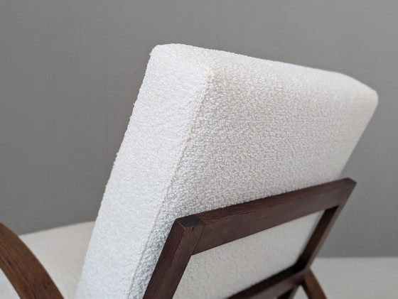 Image 1 of Jindřich Halabala Poltrona da salotto regolabile H 70 in bouclé crema, anni '30