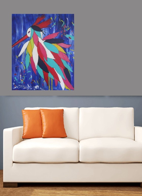 Image 1 of Cuadro moderno "Pájaro alegre"