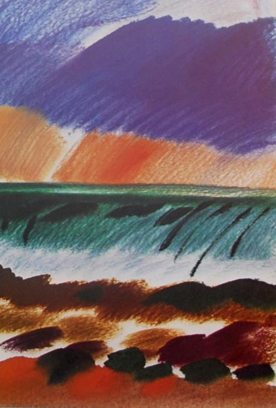 Image 1 of Paysage d'automne par Siegward Sprotte – Estampe expressionniste