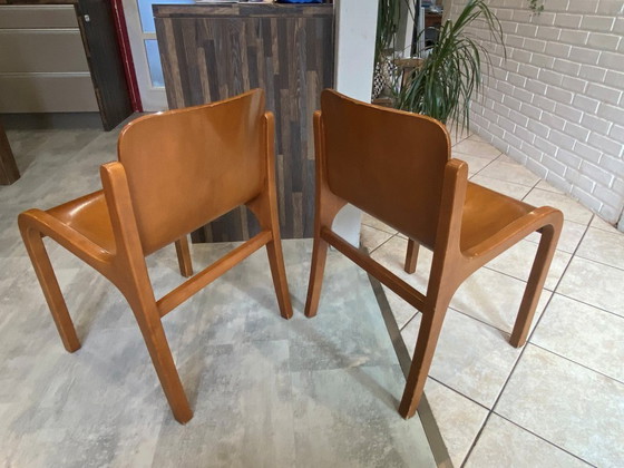 Image 1 of Set of 2 Carlo Bartoli Scandinavian Mito chairs for Tisettanta, vintage 1970