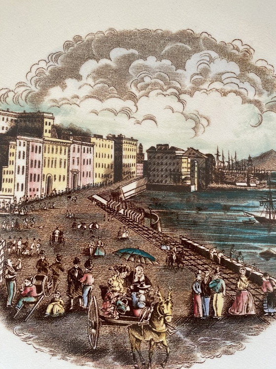 Image 1 of Título: Platos de porcelana fina de Richard Ginori - Colección "Paisajes italianos"