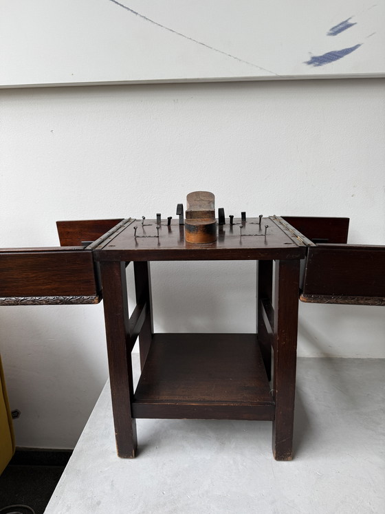 Image 1 of Antique shoe polishing table | vintage shoe shine stand